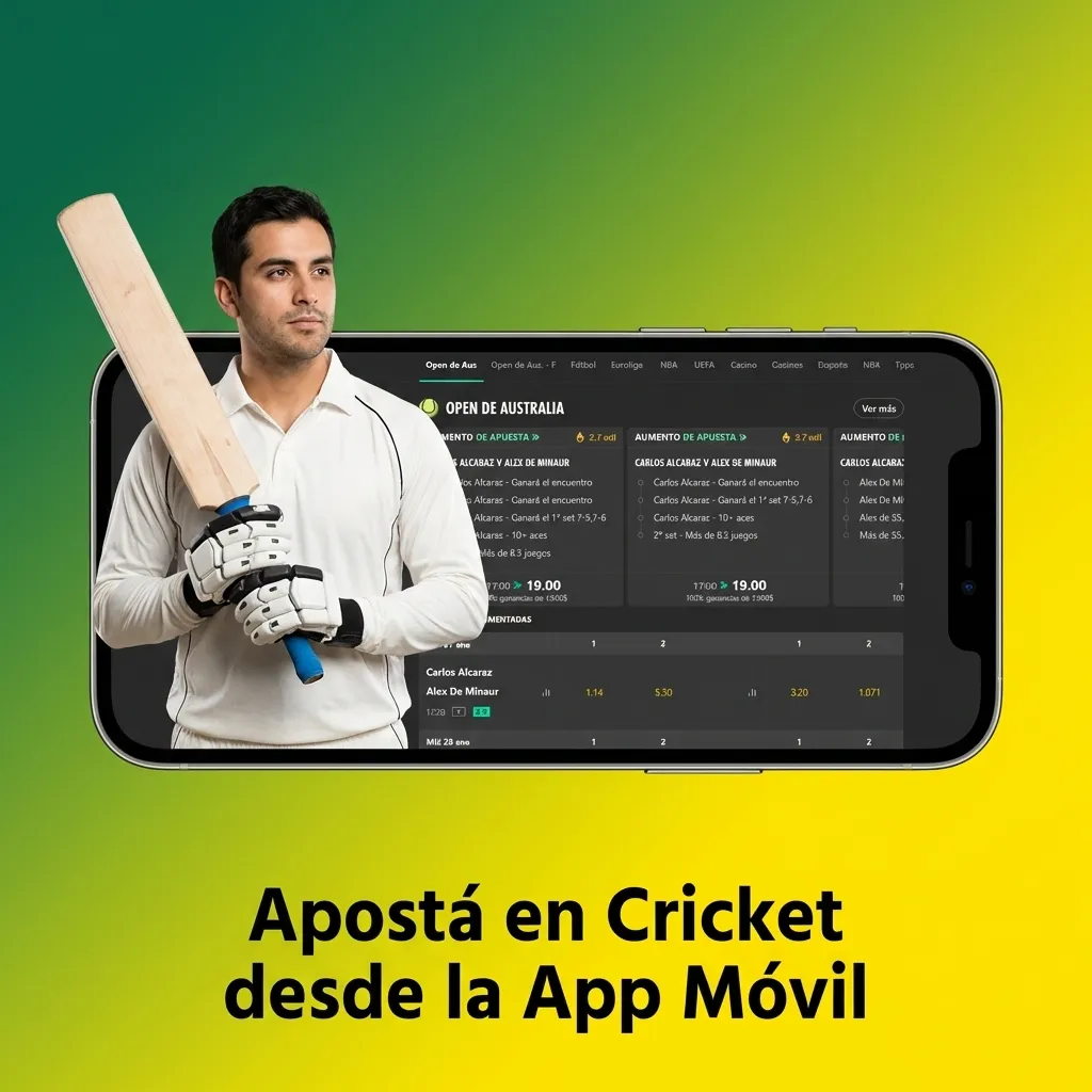 Cricket betting app download screen showing Android and iOS installation options on mobile device